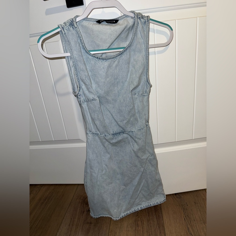 Zara backless denim mini dress